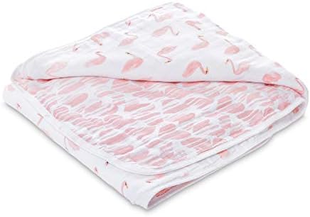 aden + anais Essentials Dream Blanket, Muslin Baby Blankets for Girls & Boys, Ideal Lightweight Newborn Nursery & Crib Blanket, Unisex Toddler & Infant Bedding, Shower & Registry Gift,Swans