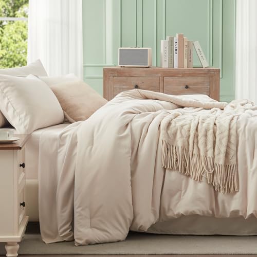Anluoer King Size Comforter Set, 7 Piece Bed in a Bag King Bedding Sets