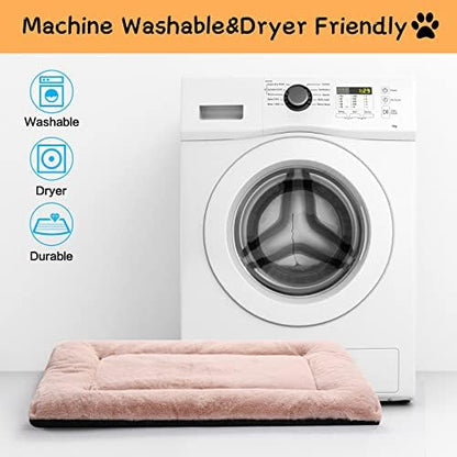 Dog Crate Pad Washable Dog Bed for Crate Medium Cozy Mat 30-Inch Pink