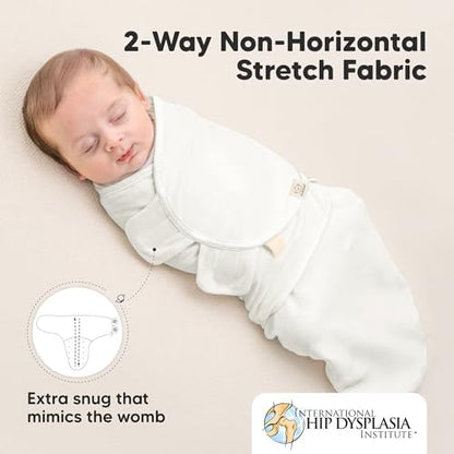 KeaBabies 3-Pack Organic Baby Swaddles for Newborns, Soft White, 0-3M