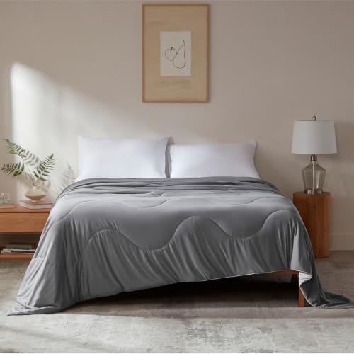 LEAONME® Cooling Comforter Twin XL Gray Blanket for Hot Sleepers 68"x90"