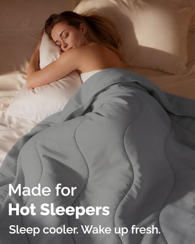 Cooling Comforter King/Cal King Size - Cooling Blanket - 104x90 (Dark Grey)