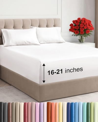Extra Deep Pocket Queen Sheet Set - Breathable & Cooling - Antique White