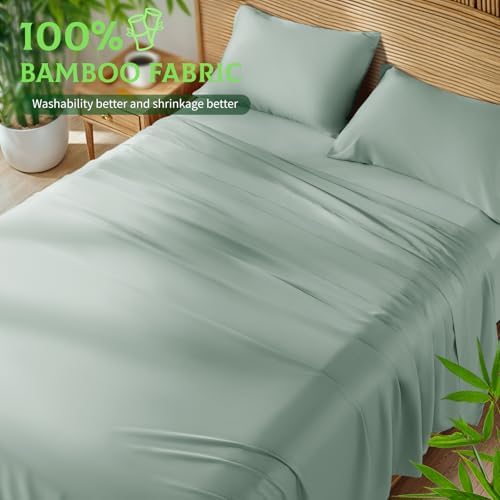 SONORO KATE 100% Viscose Derived from Bamboo_Sheets, Extra Deep Pocket,4PC