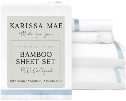 KARISSA MAE Luxury Bamboo Viscose King Size Sheet Set