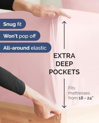 CGK Linens Extra Deep Flex Top Split Head King Fitted Sheet - Lavender Pink