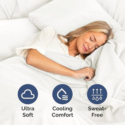 King Size 4 Piece Sheet Set - Ultra Soft & Cooling Sheets - Antique White