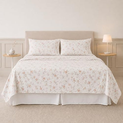 Modern Threads Silky Soft Microfiber and Wrinkle Free Sheets - Luxurious Microfiber Bed Sheets Includes Flat Sheet, Fitted Sheet with Deep Pockets, & Pillowcases Kashmir Rose Clay, Full