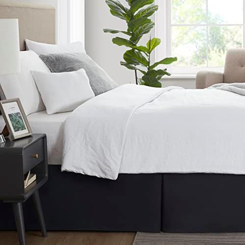 Nestl Black Bed Skirt Cal King Size - Cal King Bed Skirt 14 Inch Drop - Brushed Microfiber Bed Skirts - Hotel Quality Pleated Bed Skirt - Shrinkage & Fade Resistant