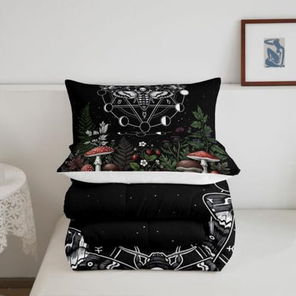Feelyou Boho Moth Bedding Set King Size for Kids Boys Girls