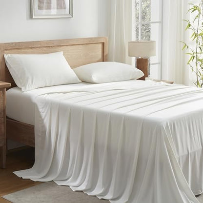 Andency Ivory Full Sheets Set 100% Viscose Derived from Bamboo