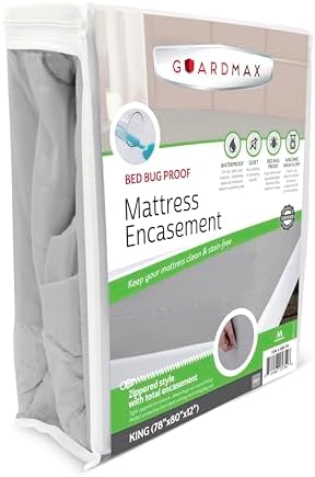 Guardmax King Mattress Protector Zippered, Bed Bug Mattress Cover