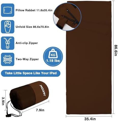 JAICOM Sleeping Bag Liner, Travel Sheets Ultralight Summer Sleeping Bag