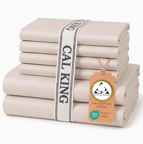 Therapedic 100% Egyptian Cotton 6 Piece California King Sheets Set (Fog)