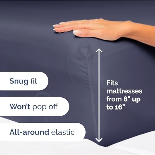 King Size 4 Piece Sheet Set - Ultra Soft & Cooling Sheets - Deep Slate Blue