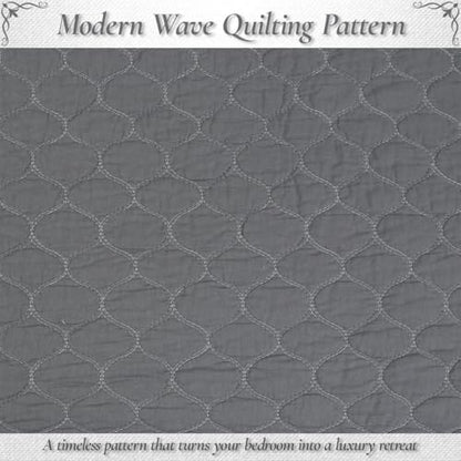 Cozy Line Home Fashions 100% Cotton Quilt Set – 3-Piece Charcoal Gray Solid Classic Modern Quilted Bedspread with Shams, Lightweight All Season Modern Bedding (Honeycomb Gray, Queen)