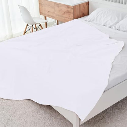 Cosy Family 100% Cotton Muslin Bed Blanket - Breathable & Lightweight, 55x80 Inches, White