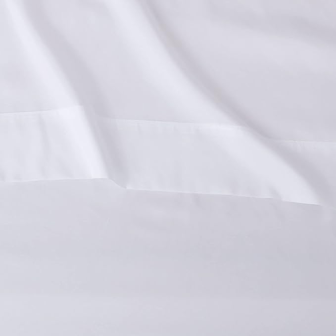 Amazon Basics Breathable, Machine Washable, Wrinkle Resistant Microfiber 4-Piece Bed Sheet Set with 14-Inch Deep Pockets, King, Bright White, Solid