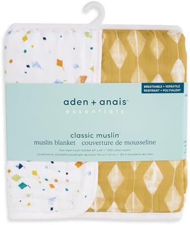 aden + anais Essentials Cotton Muslin Dream Blanket, Perfect for Babies, Infants and Toddlers, Crib Blanket, Nursery Essential, Kite Parade