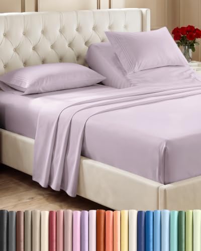 Flex Top Split Head King 4 Piece Sheet Set - Ultra-Soft - Light Lavender