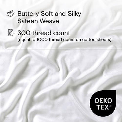 Sijo AiryWeight Tencel Sheet Set, 100% Lyocell Derived from Eucalyptus, Buttery Soft, Architectural Digest Best Cooling Sheets Winner - 2pc - 1 Pillowcase 1 Fitted (Snow, Twin XL)