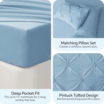 BEDELITE King Comforter Set Cornflower Blue,Lightweight & Soft Comforter