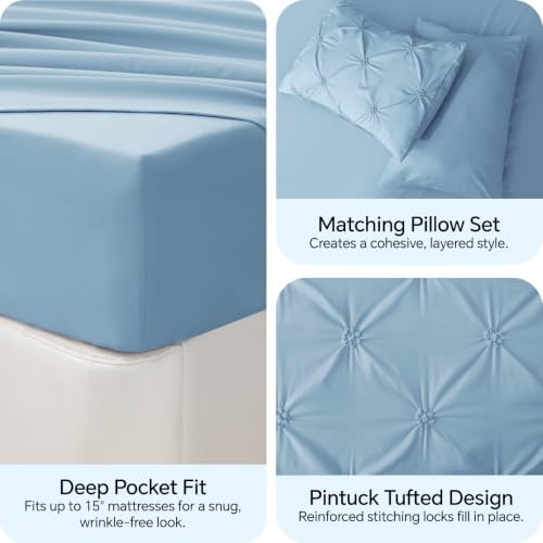 BEDELITE Queen Comforter Set Cornflower Blue,Lightweight & Soft Comforter