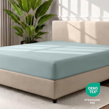 Bare Home Twin Fitted Sheet - 1800 Ultra-Soft (Twin, Sea Spray)