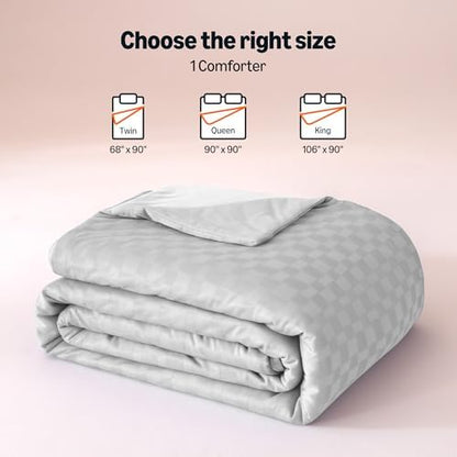 Amazon Basics Cooling Comforter, Soft Lightweight Waffle Weave Blanket for Hot Sleepers, Summer & All Season Bedding to Keep Cool for Night Sweats, 106"x90", King, Gray