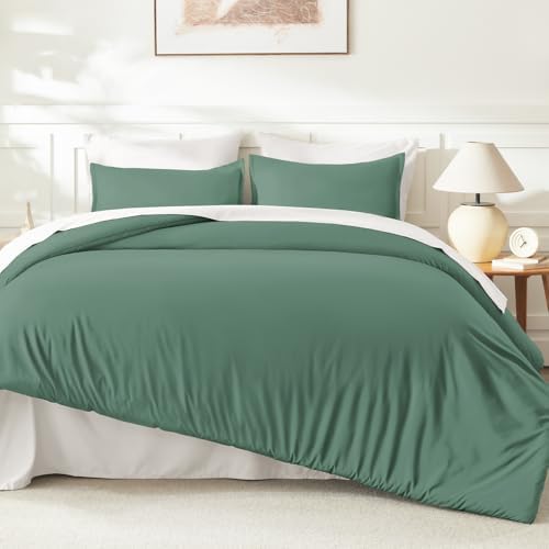 Litanika Haze Green Oversized Queen Comforter Set, 3 Pieces Solid Bedding