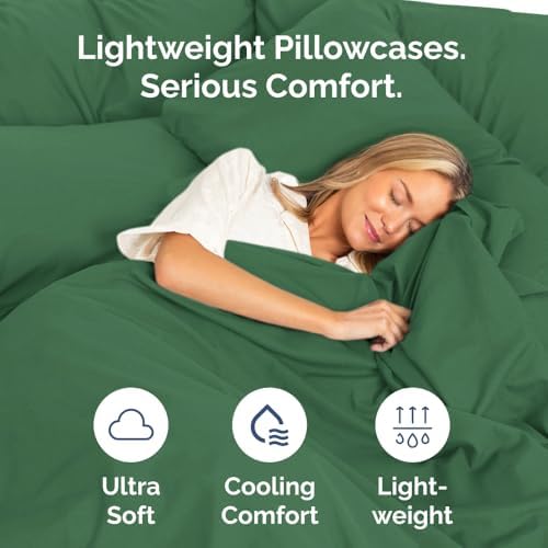King Standard Pillow Cases Set of 6 - Pillowcase Covers - Emerald Green