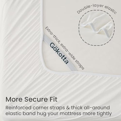 GOKOTTA 4 Piece Cal King Sheet Set - Soft, Breathable & Cozy - Cream White