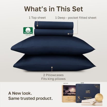 California Design Den Certified 100% Egyptian Cotton King Sheets Set