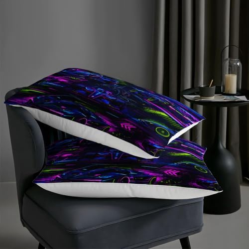 AILONEN Full Comforter Set 3 Piece, Electric Motorsport Graphic Futuristic Speed Scene, Smooth Microfiber Down Alternative Quilt with 2 Pillowcases for Studio Bedroom