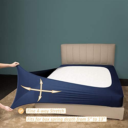 Mrs Awesome Stretch Jersey Box Spring Cover King/Cal King, Navy