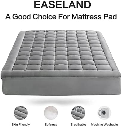 EASELAND Full Size Mattress Pad Pillow Top Mattress Topper Cotton Top