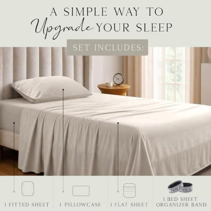 KARISSA MAE Luxury Bamboo Viscose Twin XL Size Sheet Set