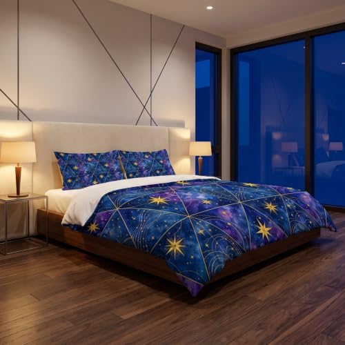 Celestial Comforter Set King, Geometric Bedding for Teens Girls