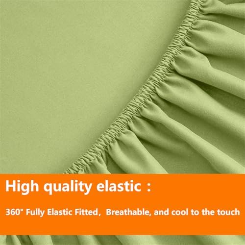 TAIMIT Sage Green King Size Comforter Set - 7 Pieces, Bed in a Bag Bedding Sets with All Season Soft Quilted Warm Fluffy Reversible Comforter,Flat Sheet,Fitted Sheet,2 Pillow Shams,2 Pillowcases