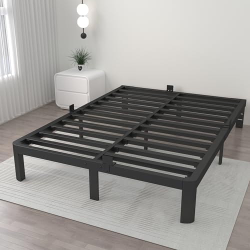 ITIMIDI 10 Inch Full Bed Frame, Heavy Duty, No Box Spring Needed, Black