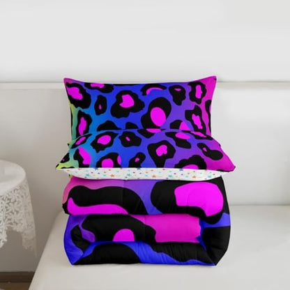 Feelyou Leopard Print Bedding Set Toddler Size for Girls Women