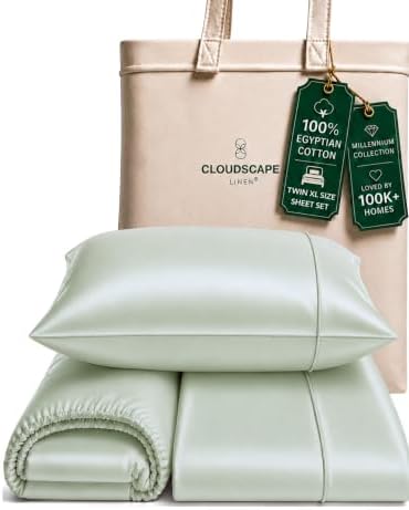 Cloud Scape Millennium Series Cooling Egyptian Cotton Sheets TwinXL,Mineral