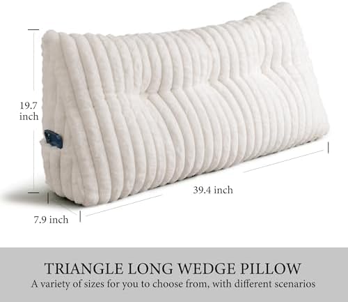Twin Headboard Pillow, Triangular Wedge Pillow, Reading Pillows, Beige