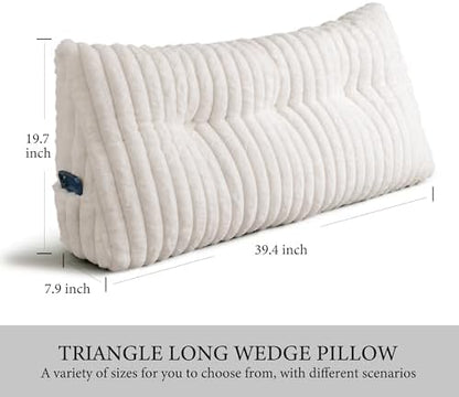Twin Headboard Pillow, Triangular Wedge Pillow, Reading Pillows, Beige