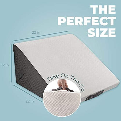 Kolbs Memory Foam Adjustable Bed Wedge Pillow - Wedge Pillow Set for After Surgery - 9 x 12 inch Height Chic Jacquard Cover Multi Use for Sleeping and Acid Reflux
