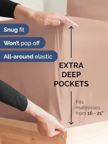 Extra Deep Pocket Queen Size Sheet Set - Breathable & Cooling - Mauve