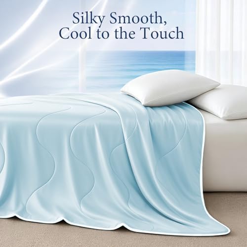 Cooling Comforter for Hot Sleepers, Twin 68x90, Light Blue