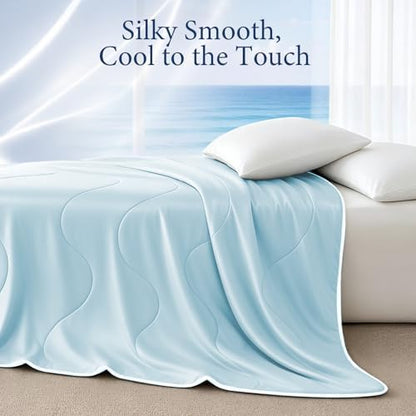 Cooling Comforter for Hot Sleepers, Twin 68x90, Light Blue