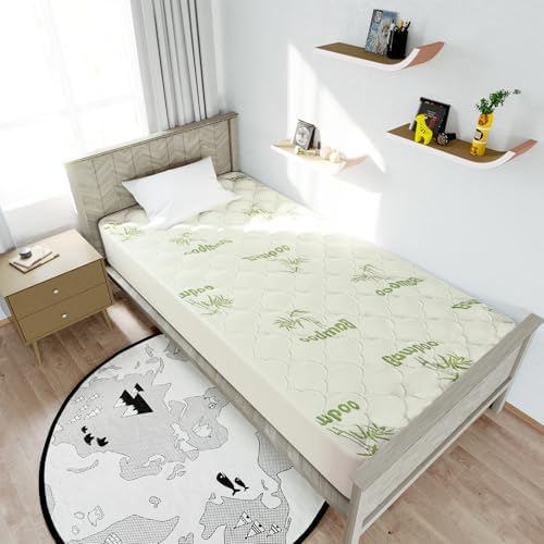 XL Twin Mattress Topper, Quilted Thick Viscose Twin XL Mattress Pad