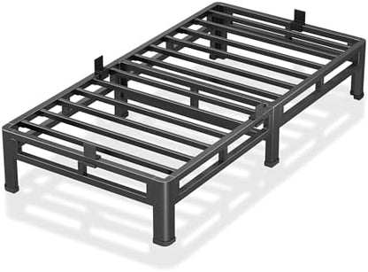NKZ Metal Platform Bed Frame Twin Size, 7 Inch Dual-Layer Heavy Duty Base